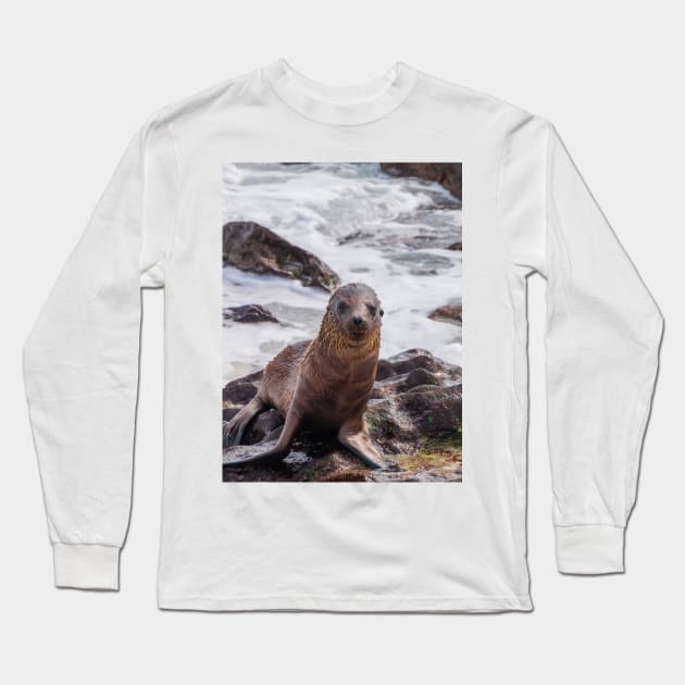 Sea Lion on the Shore Long Sleeve T-Shirt by SafariByMarisa